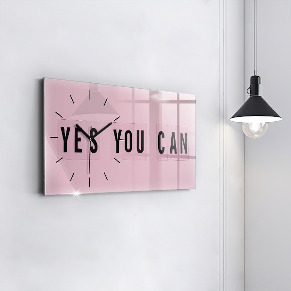 Zegar szklany poziomy Yes You Can