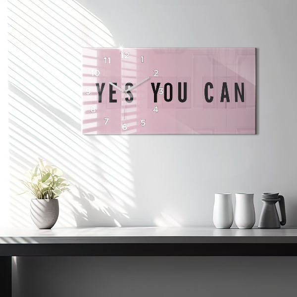 Zegar szklany poziomy Yes You Can