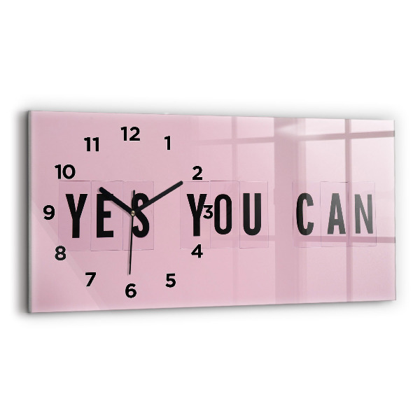 Zegar szklany poziomy Yes You Can