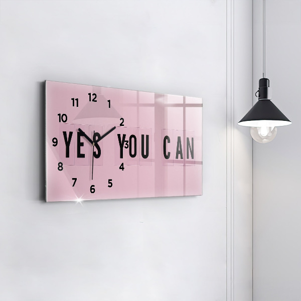 Zegar szklany poziomy Yes You Can