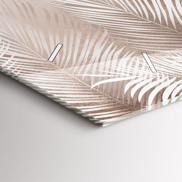 Zegar szklany poziomy Tropikalne liście