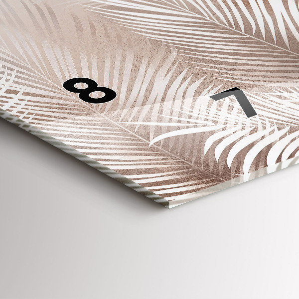 Zegar szklany poziomy Tropikalne liście