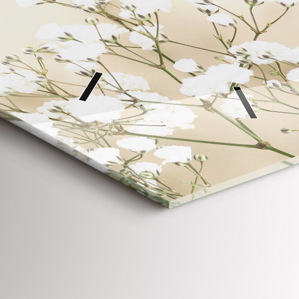 Zegar szklany poziomy Kwitnące kwiaty