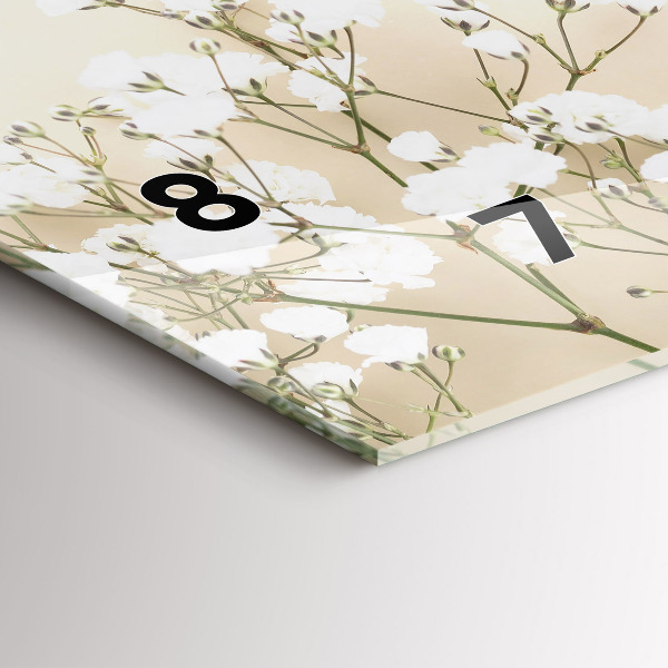 Zegar szklany poziomy Kwitnące kwiaty