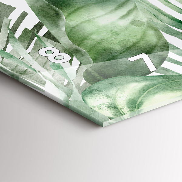 Zegar szklany poziomy Liście roślin