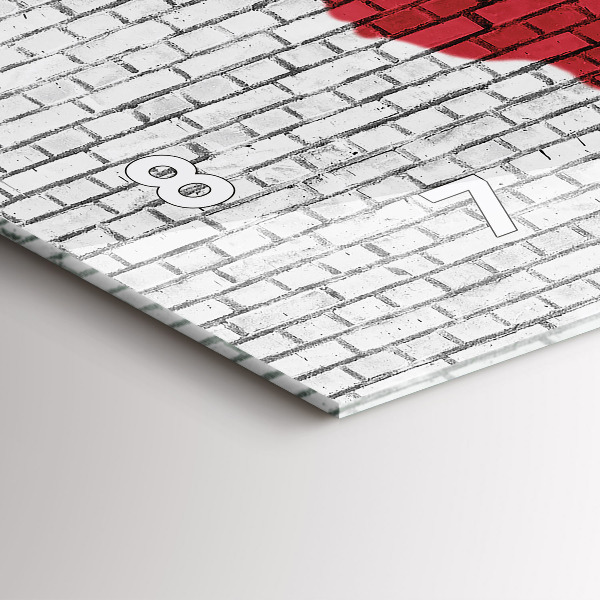 Zegar szklany poziomy Ściana z cegieł Mapa Świata