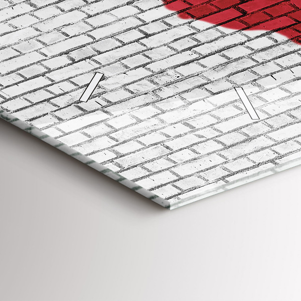 Zegar szklany poziomy Ściana z cegieł Mapa Świata