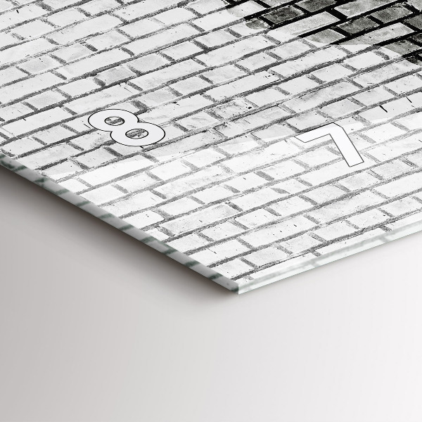 Zegar szklany poziomy Ściana z cegieł Mapa Świata