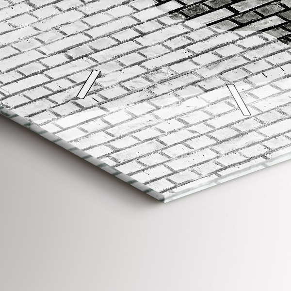 Zegar szklany poziomy Ściana z cegieł Mapa Świata