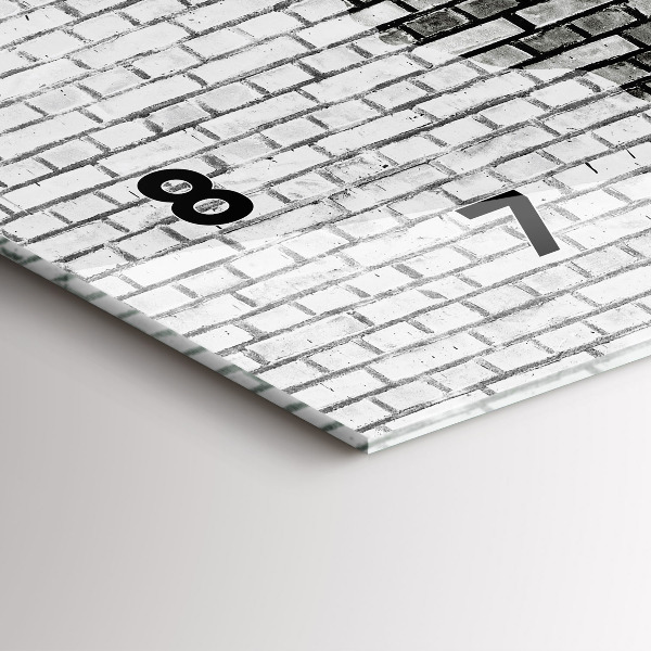 Zegar szklany poziomy Ściana z cegieł Mapa Świata