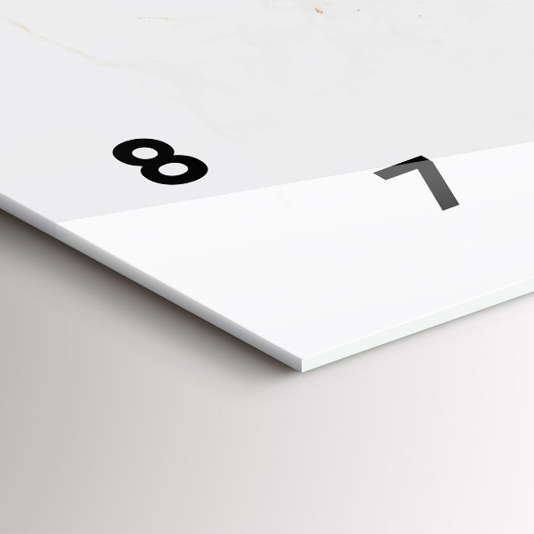 Zegar szklany poziomy Elegancki marmur