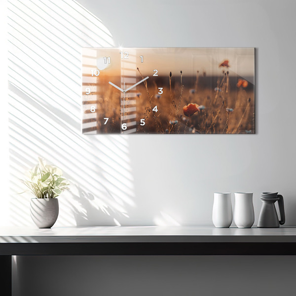Zegar szklany poziomy Pole wschód słońca