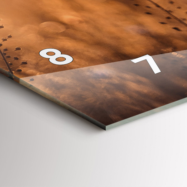 Zegar szklany poziomy Pole wschód słońca