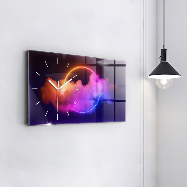 Zegar szklany poziomy 3D dym abstrakcja