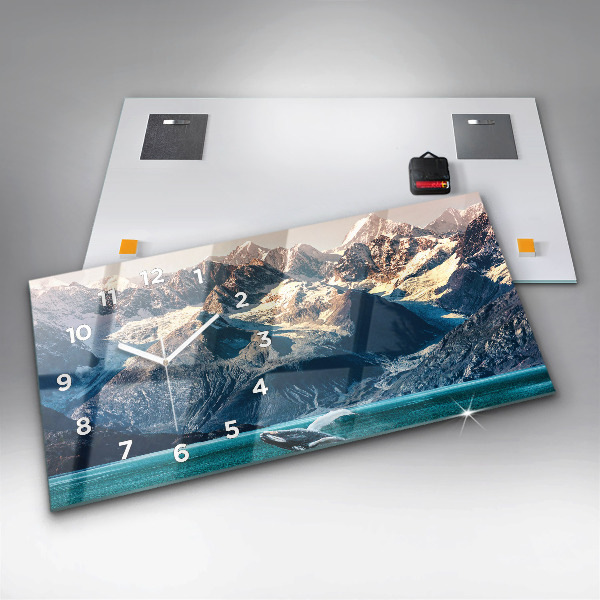 Zegar szklany poziomy Wieloryb woda