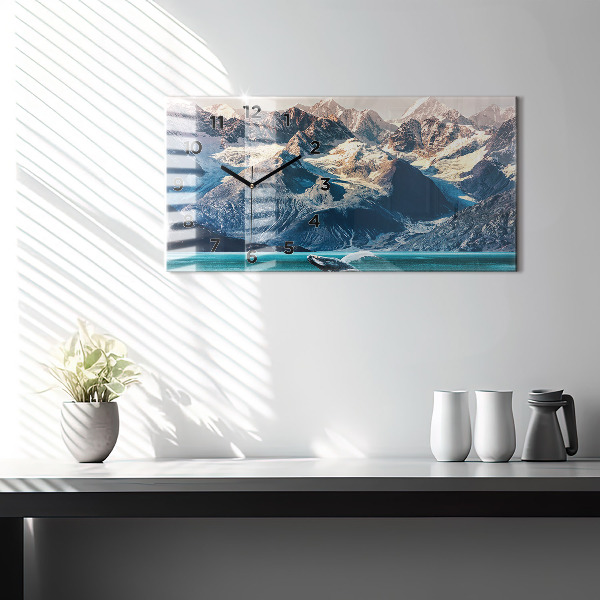 Zegar szklany poziomy Wieloryb woda