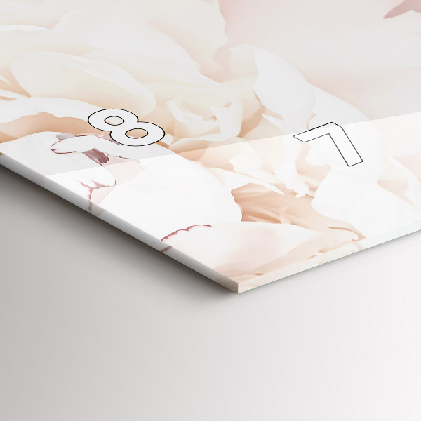 Zegar szklany poziomy Kwiaty piwonii