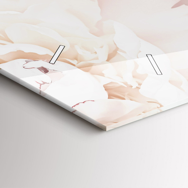 Zegar szklany poziomy Kwiaty piwonii