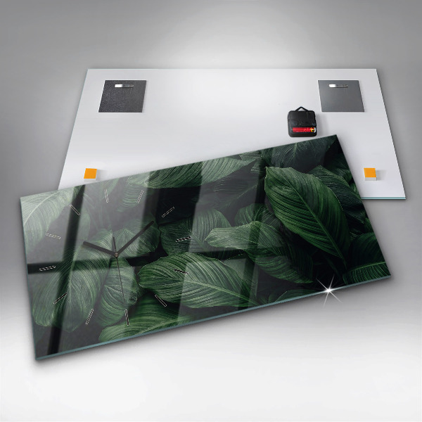 Zegar szklany poziomy Tropikalna monstera