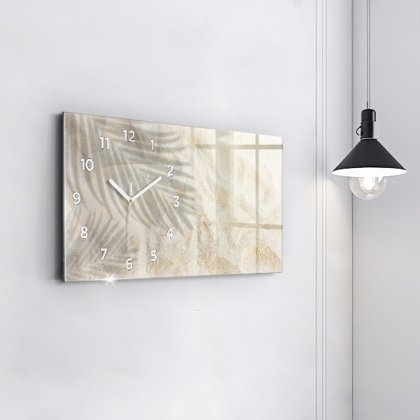 Zegar szklany poziomy Cień palmy piasek