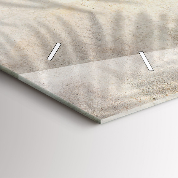 Zegar szklany poziomy Cień palmy piasek