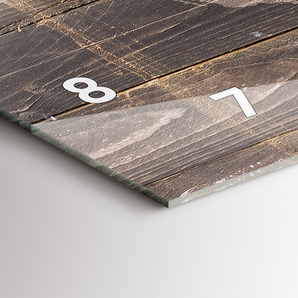 Zegar szklany poziomy Mapa świata na drewnie