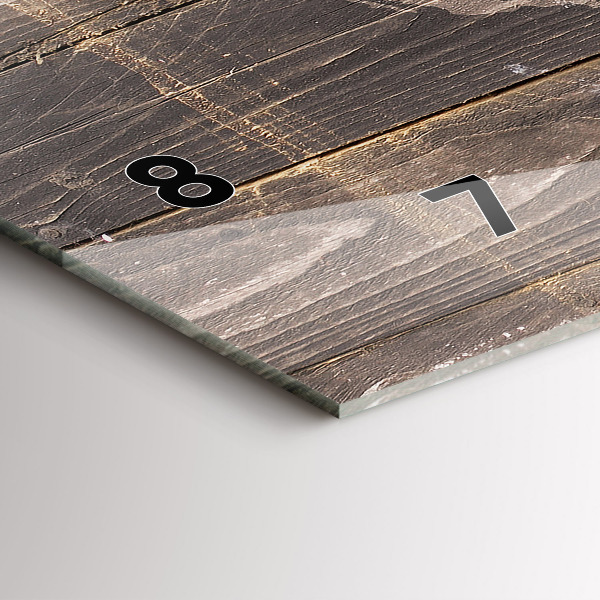 Zegar szklany poziomy Mapa świata na drewnie