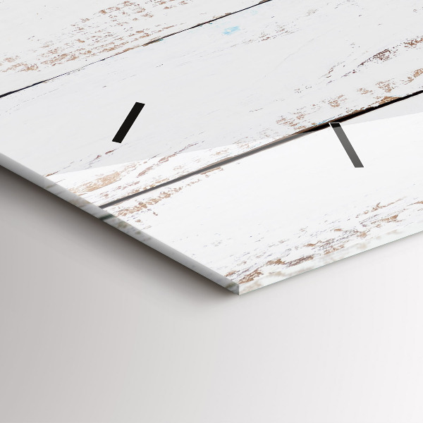 Zegar szklany poziomy Drewniane deski