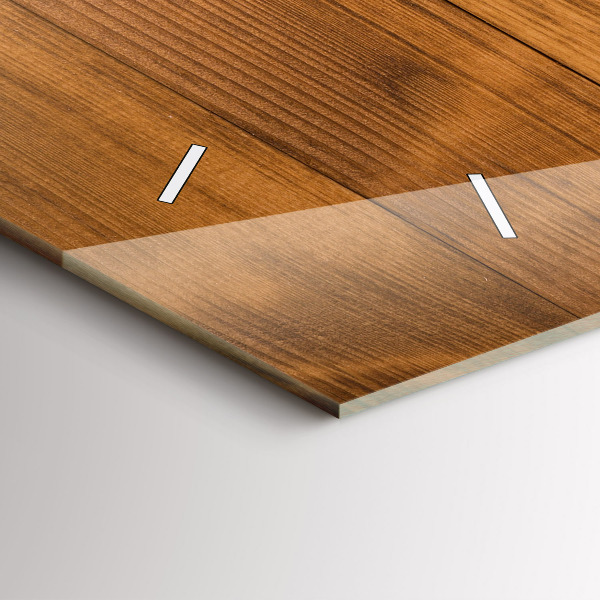 Zegar szklany poziomy Drewniane deski