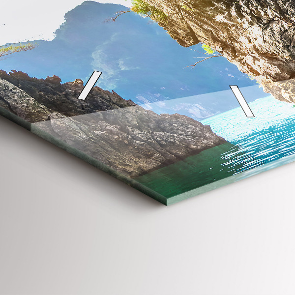 Zegar szklany poziomy Jezioro drzewa natura