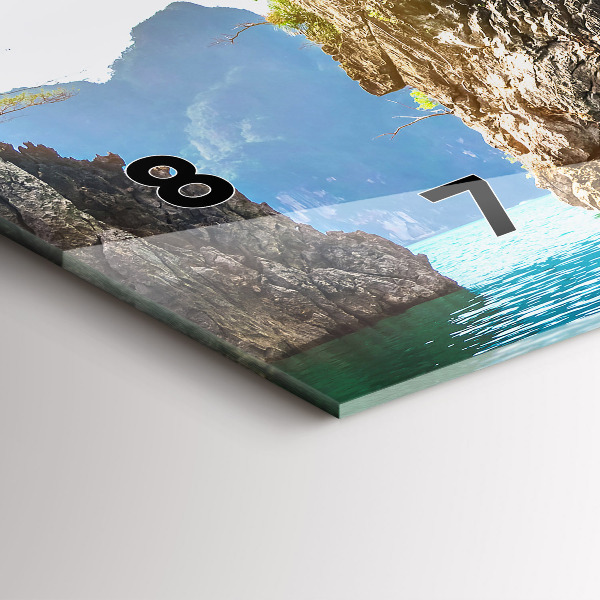 Zegar szklany poziomy Jezioro drzewa natura