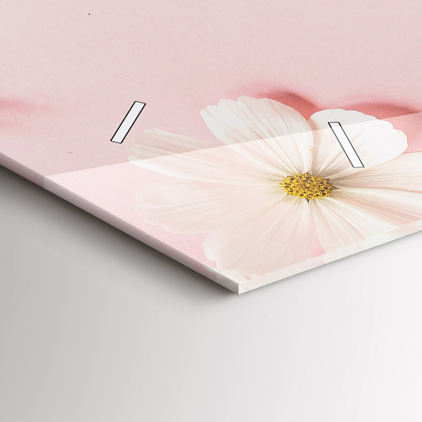 Zegar szklany poziomy Kwiaty stokrotki