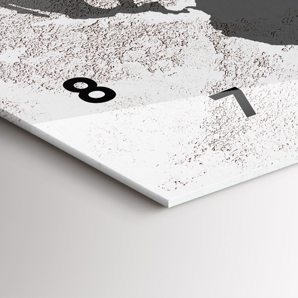 Zegar szklany poziomy Mapa świata beton