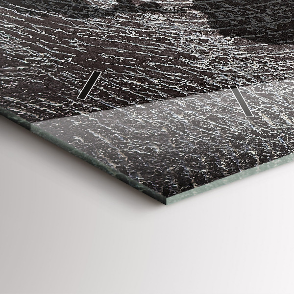 Zegar szklany poziomy Mapa świata beton