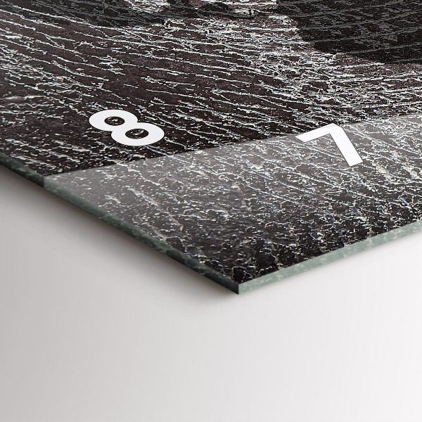 Zegar szklany poziomy Mapa świata beton