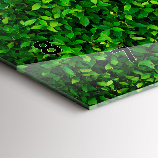 Zegar szklany poziomy Żywopłot liście