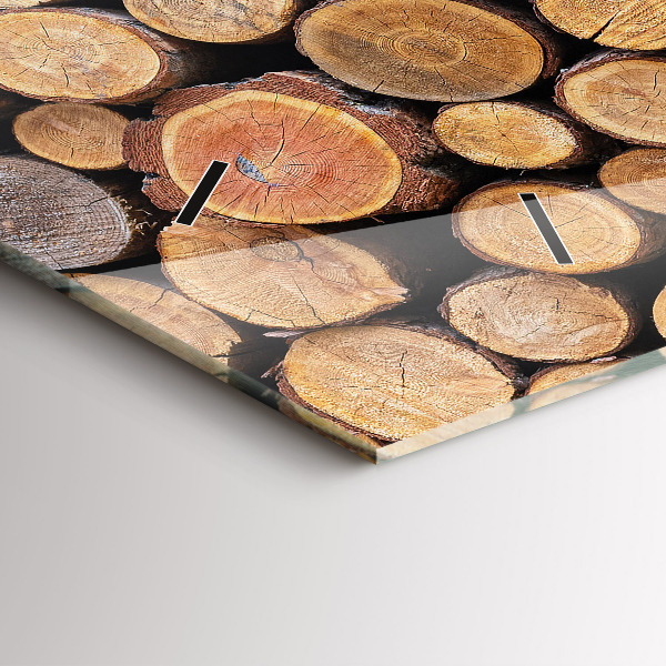 Zegar szklany poziomy Słoje drzew