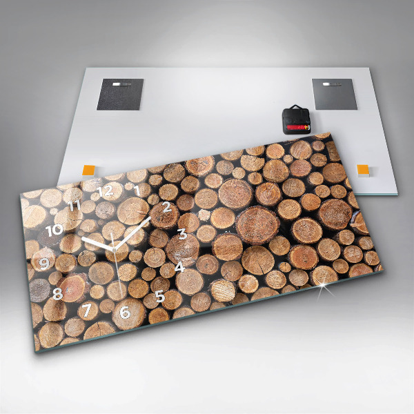 Zegar szklany poziomy Słoje drzew