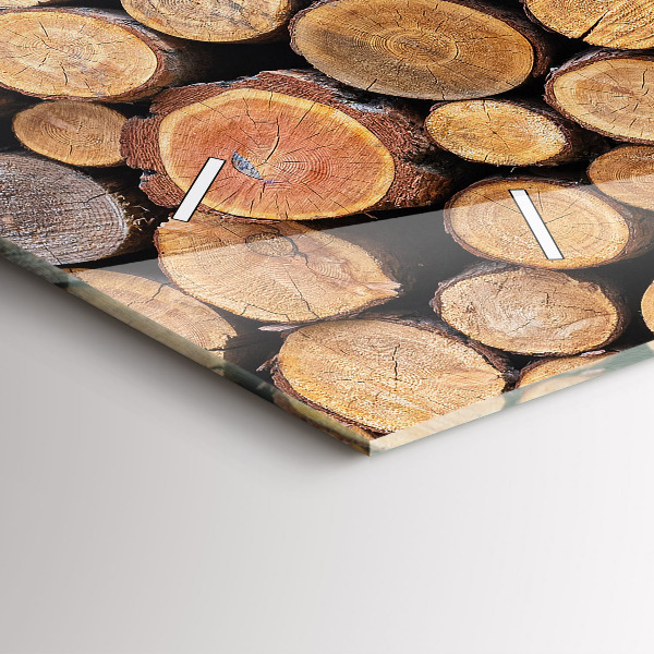 Zegar szklany poziomy Słoje drzew