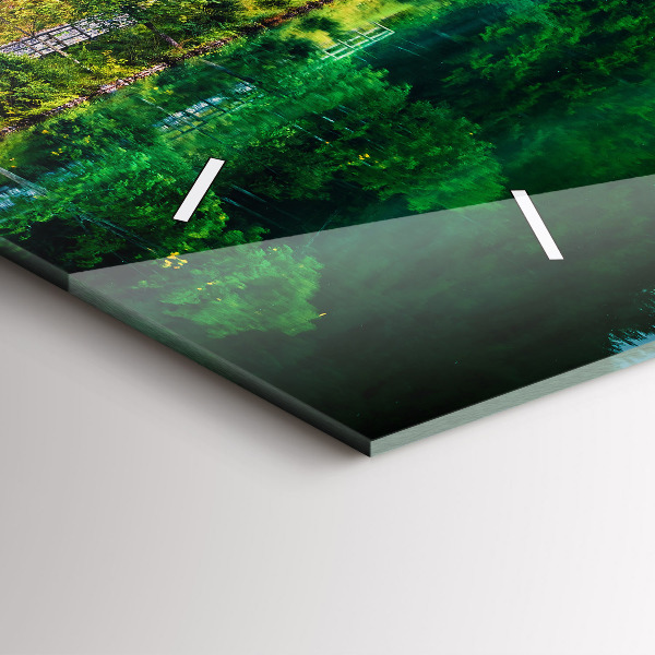 Zegar szklany poziomy Krajobraz jeziora