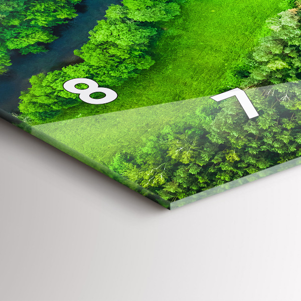 Zegar szklany poziomy Rzeka w lesie