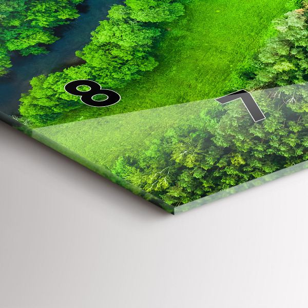 Zegar szklany poziomy Rzeka w lesie