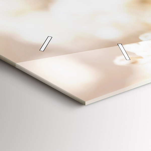 Zegar szklany poziomy Małe białe kwiaty