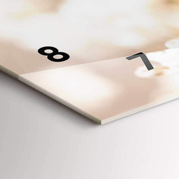 Zegar szklany poziomy Małe białe kwiaty