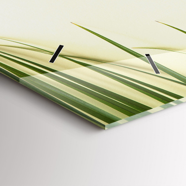 Zegar szklany poziomy Liście Monstery