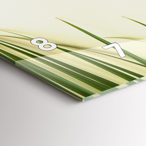 Zegar szklany poziomy Liście Monstery