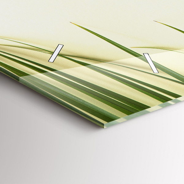 Zegar szklany poziomy Liście Monstery