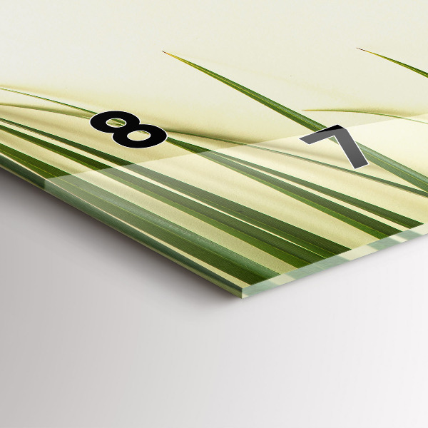 Zegar szklany poziomy Liście Monstery