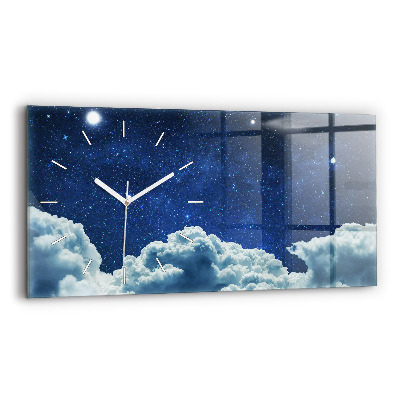 Zegar szklany poziomy Nocne niebo