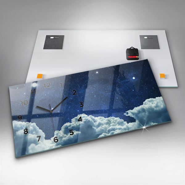 Zegar szklany poziomy Nocne niebo